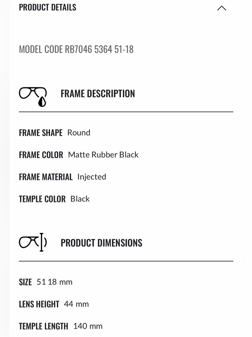 🆕 👓 Ray-Ban Erika Optics RB7046 Matte Black Phantos Glasses Frame NIB Unisex - Picture 13 of 13
